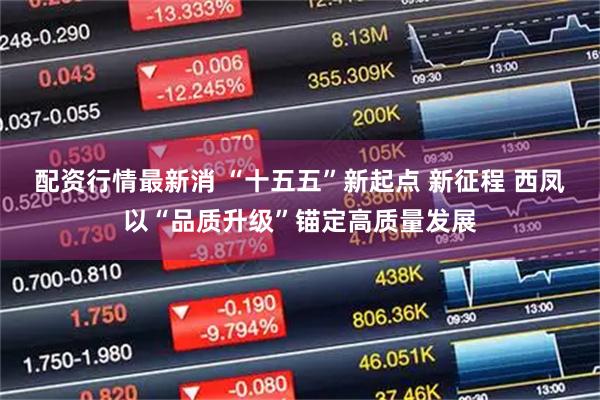 配资行情最新消 “十五五”新起点 新征程 西凤以“品质升级”锚定高质量发展
