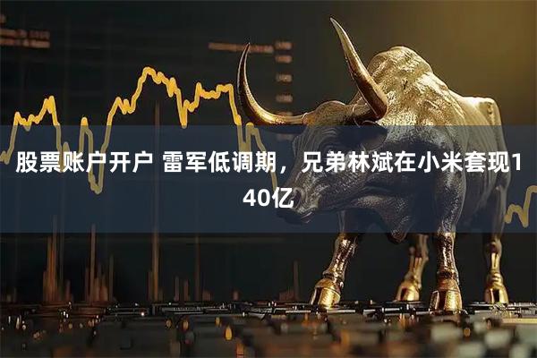 股票账户开户 雷军低调期，兄弟林斌在小米套现140亿